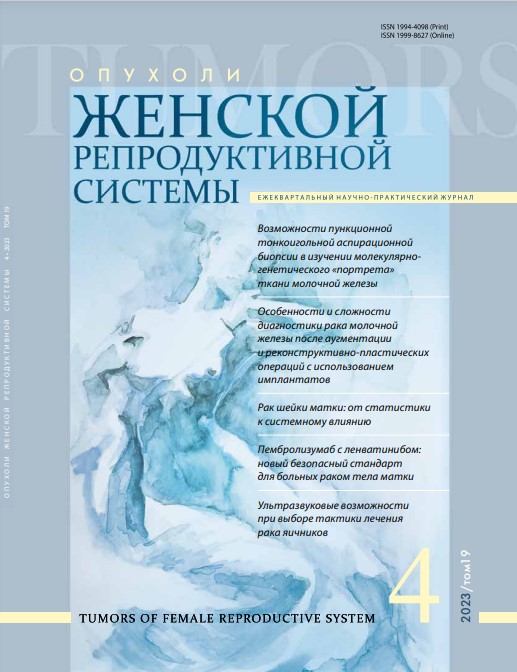 Опухоли женской репродуктивной системы № 4, 2023 год № 4, 2023 год