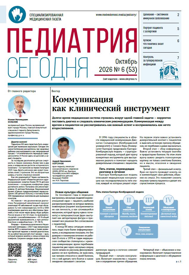 Педиатрия сегодня № 6, 2026